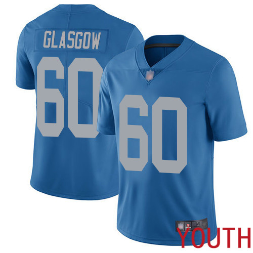 Detroit Lions Limited Blue Youth Graham Glasgow Alternate Jersey NFL Football 60 Vapor Untouchable